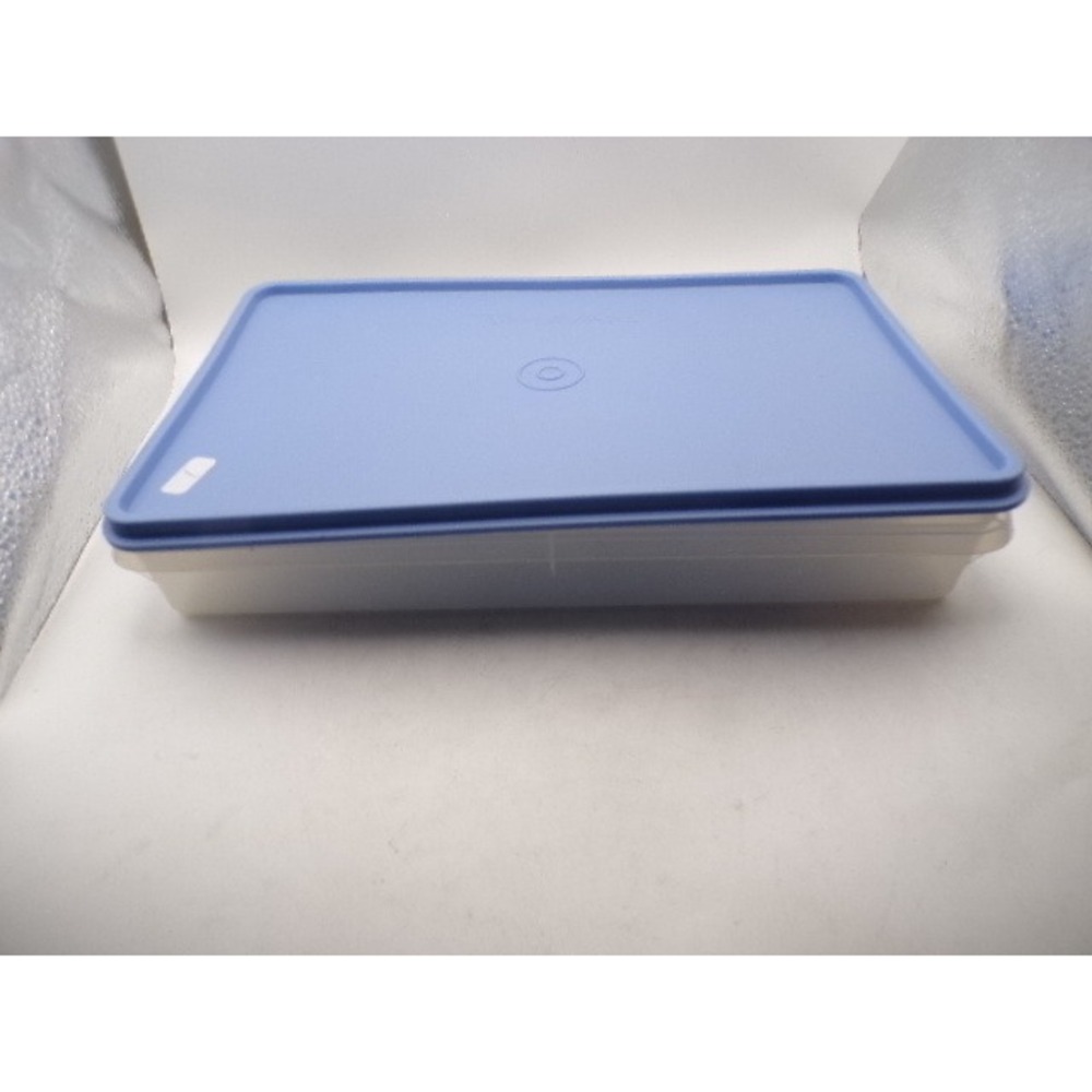 Tupperware Large Rectangular Freezer Container 784-12 Blue Lid Clear 783 READ